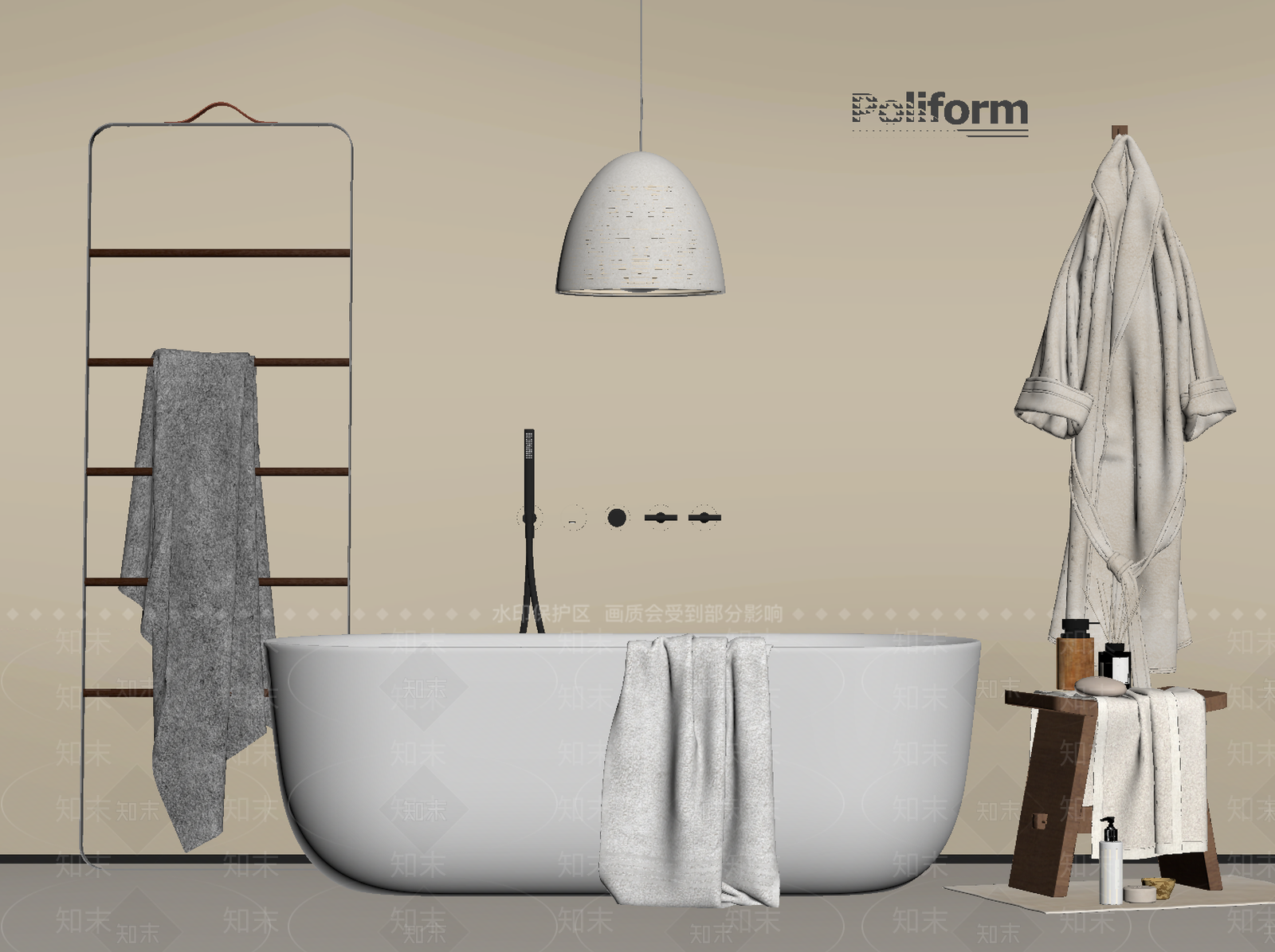 浴缸SU模型下载【ID:1191303421】