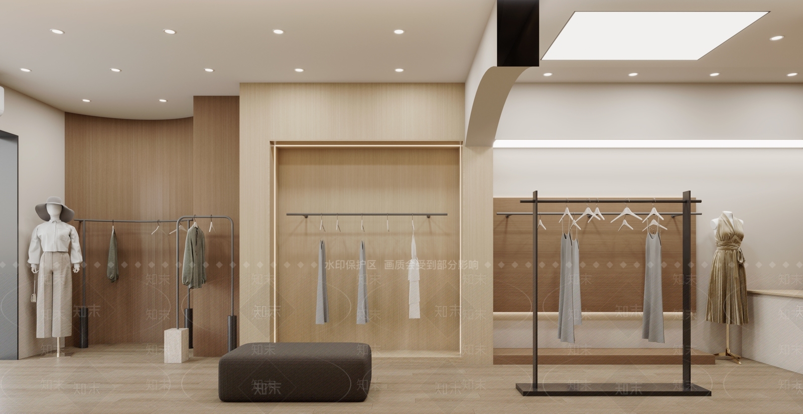 奶油简约服装店3D模型下载【ID:1191305404】