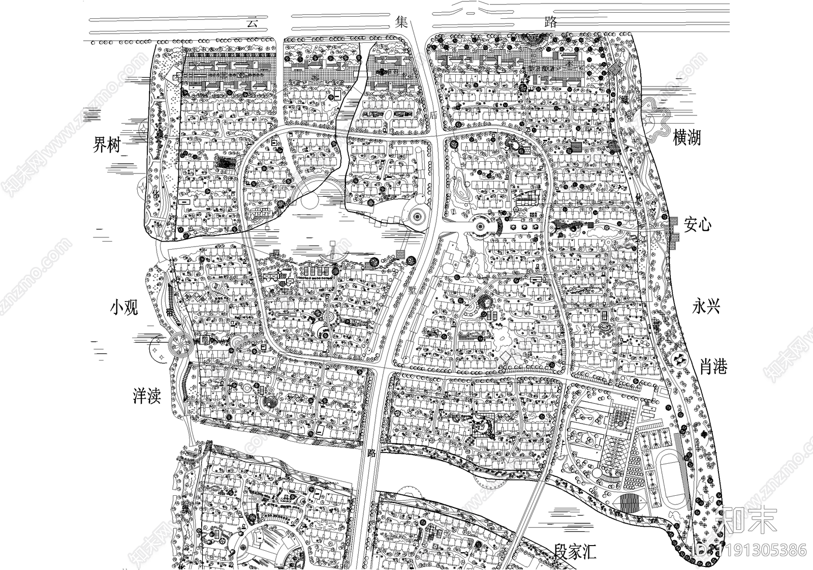 乡村规划cad施工图下载【ID:1191305386】