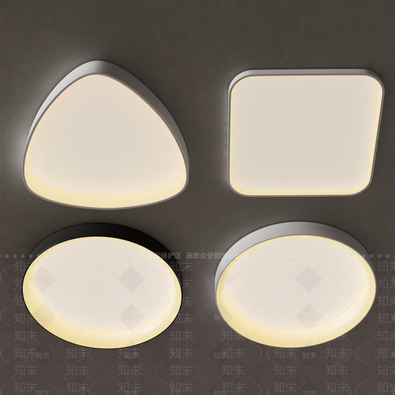 现代轻奢吸顶灯3D模型下载【ID:1191308034】