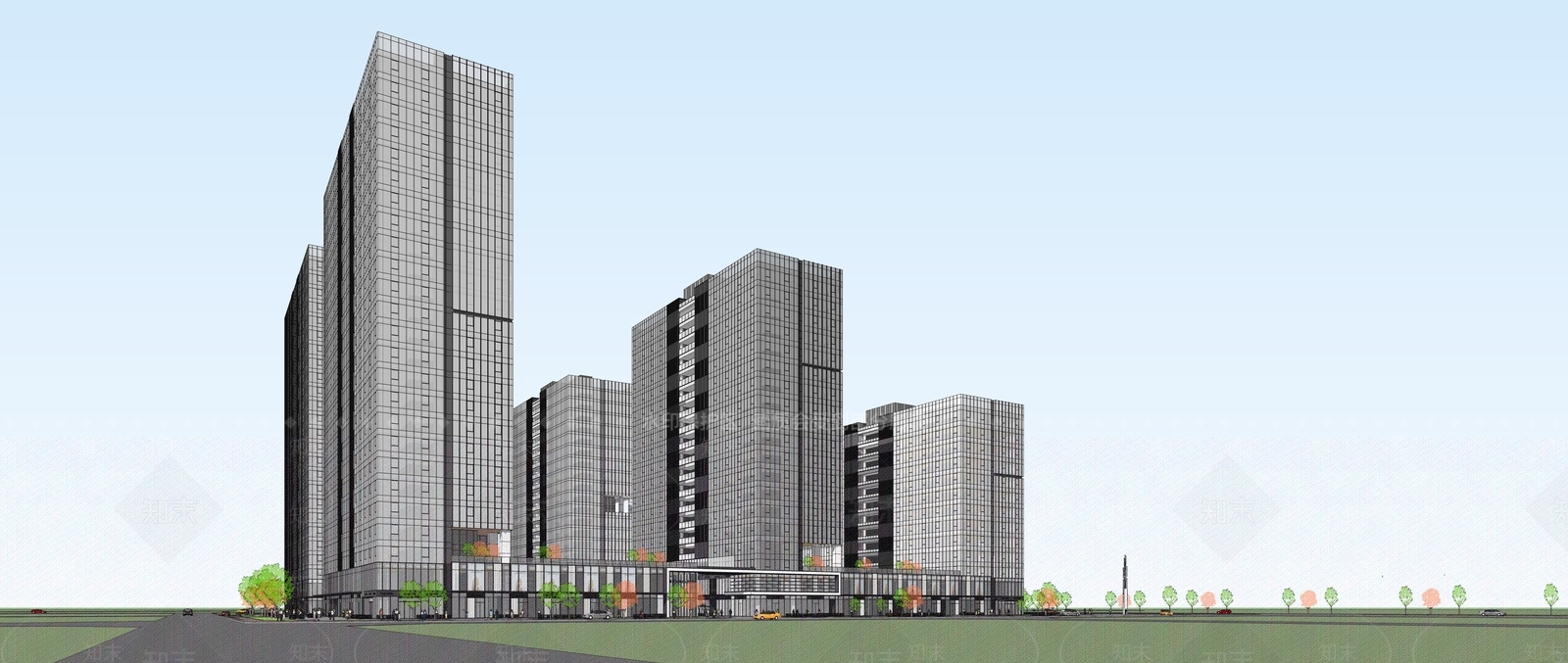 现代其他商业建筑SU模型下载【ID:1191309274】