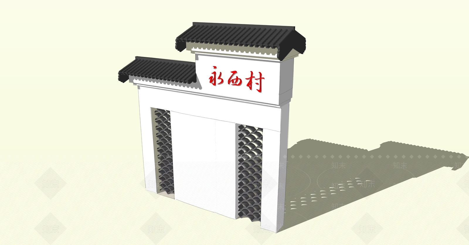 新中式中式标识标牌SU模型下载【ID:1191309444】
