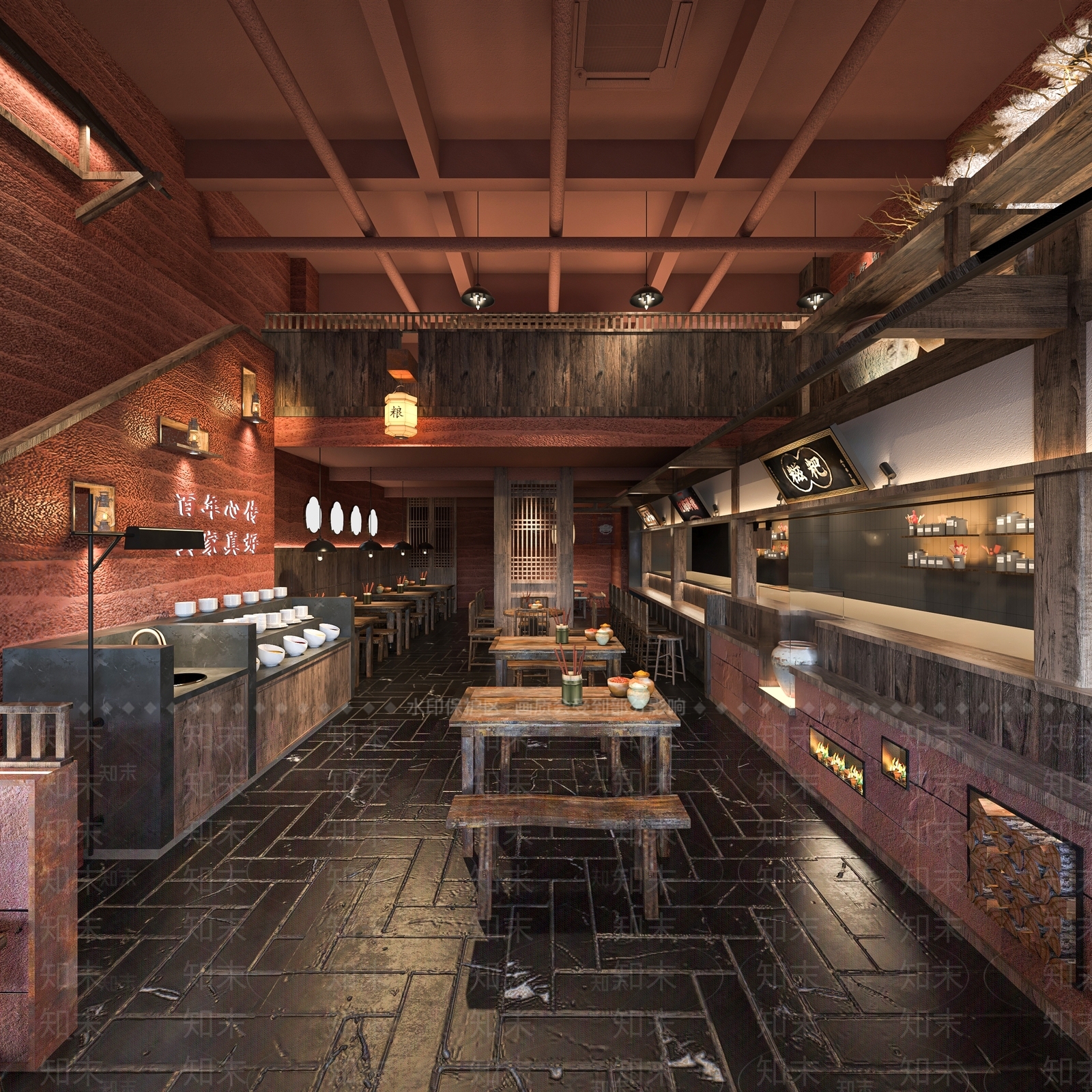 新中式中餐厅SU模型下载【ID:1191312058】