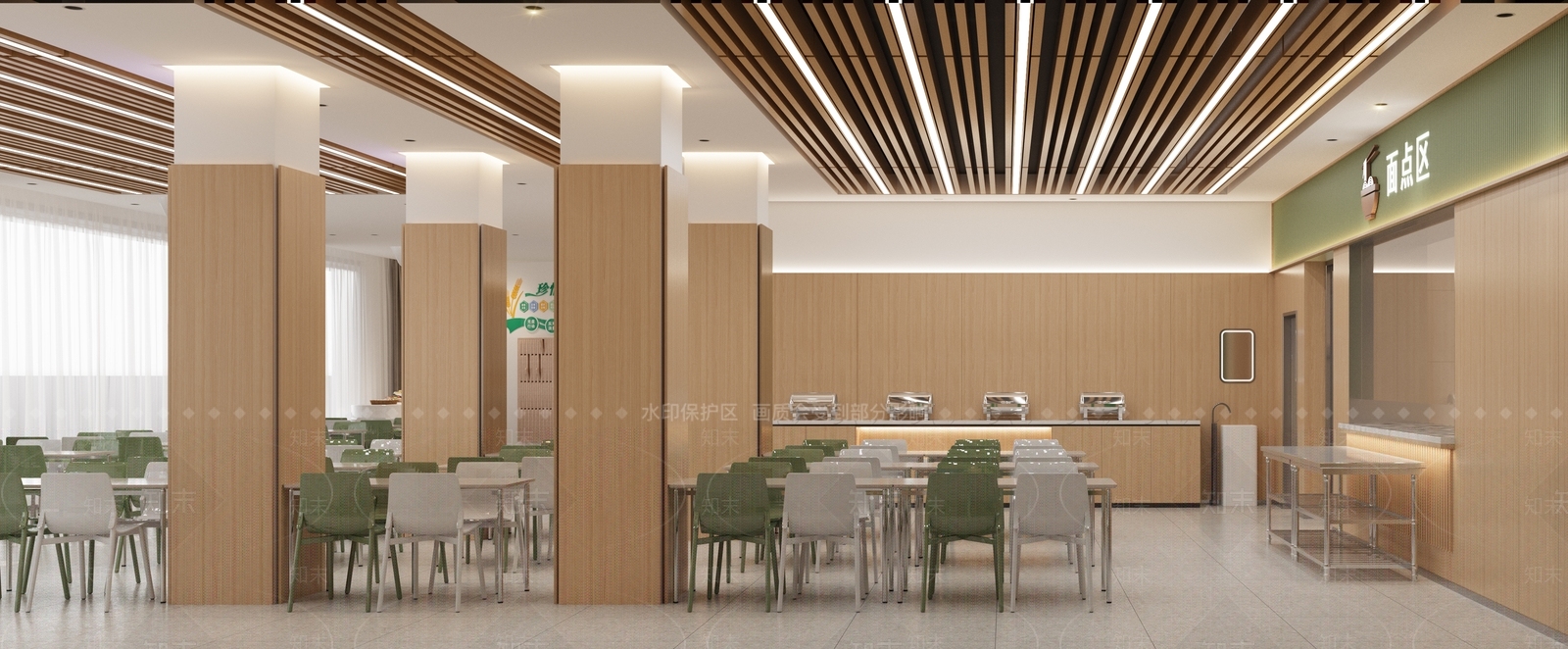 现代轻奢食堂3D模型下载【ID:1191313906】