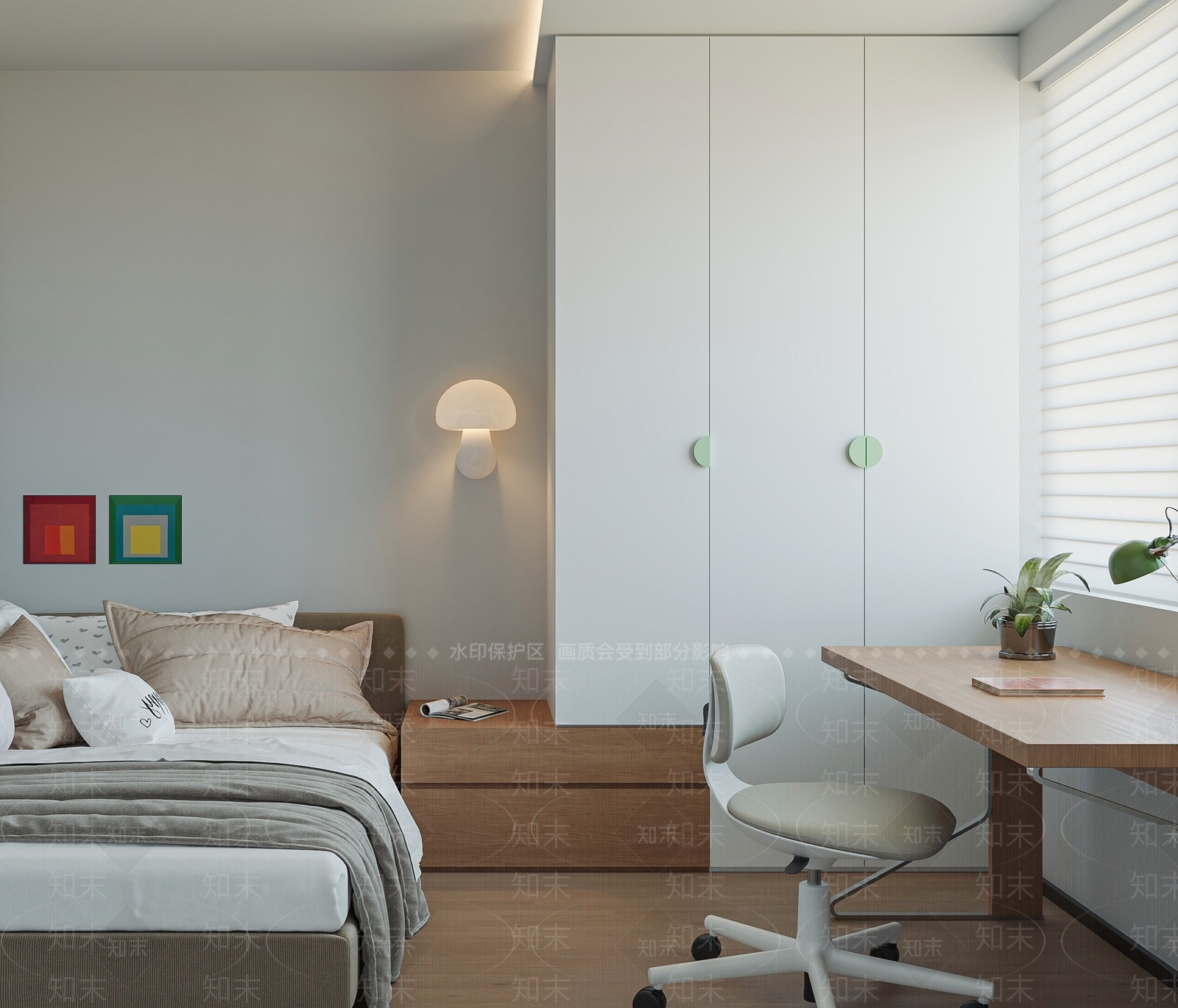 现代简约通用儿童房SU模型下载【ID:1191314111】