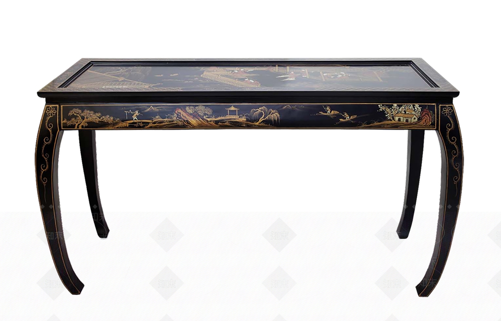 中式美式办公桌3D模型下载【ID:1191317454】