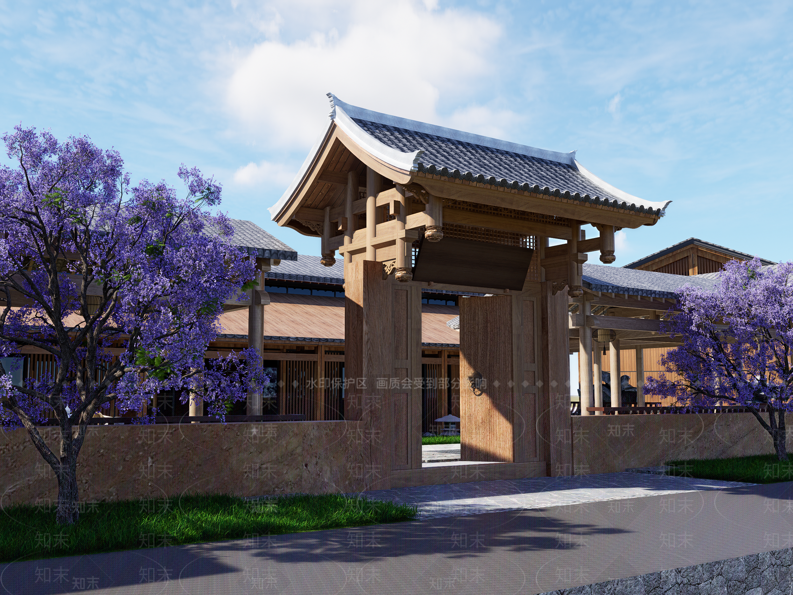 中式乡村民房SU模型下载【ID:1191318771】