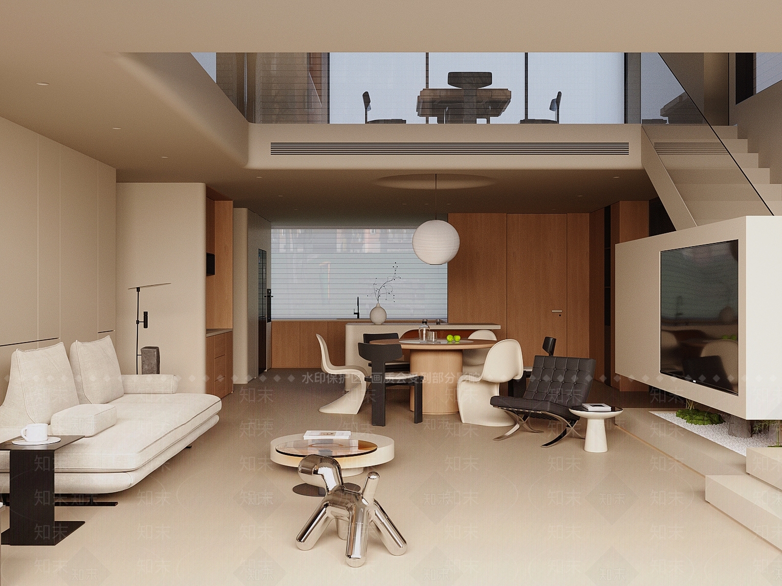 开放式吧台岛台餐厅3D模型下载【ID:1227469288】