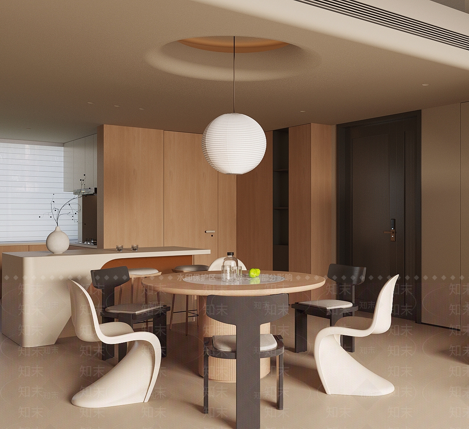 开放式吧台岛台餐厅3D模型下载【ID:1227469288】