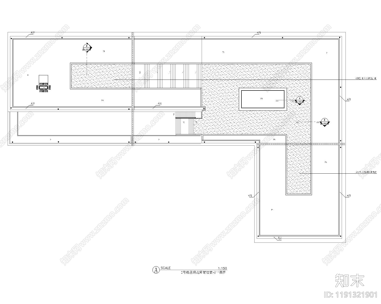 现代屋顶花园cad施工图下载【ID:1191321901】