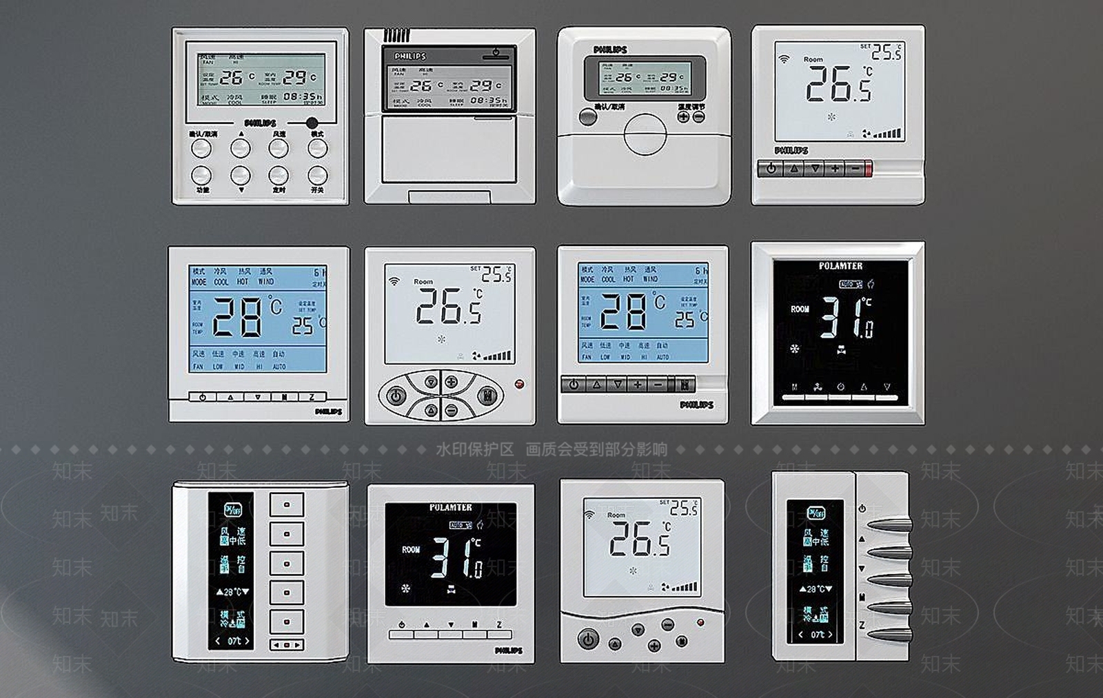 现代开关面板3D模型下载【ID:1191322513】