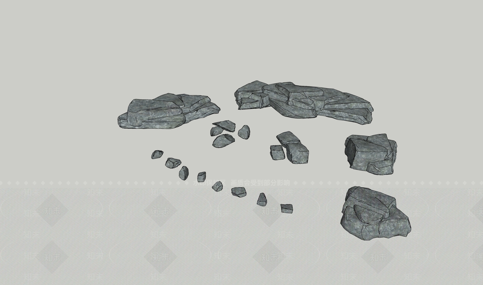 现代石头SU模型下载【ID:1191322756】