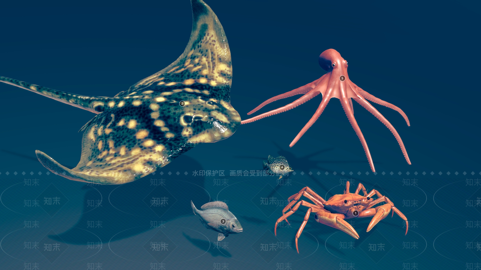 水生类动物3D模型下载【ID:1191322937】