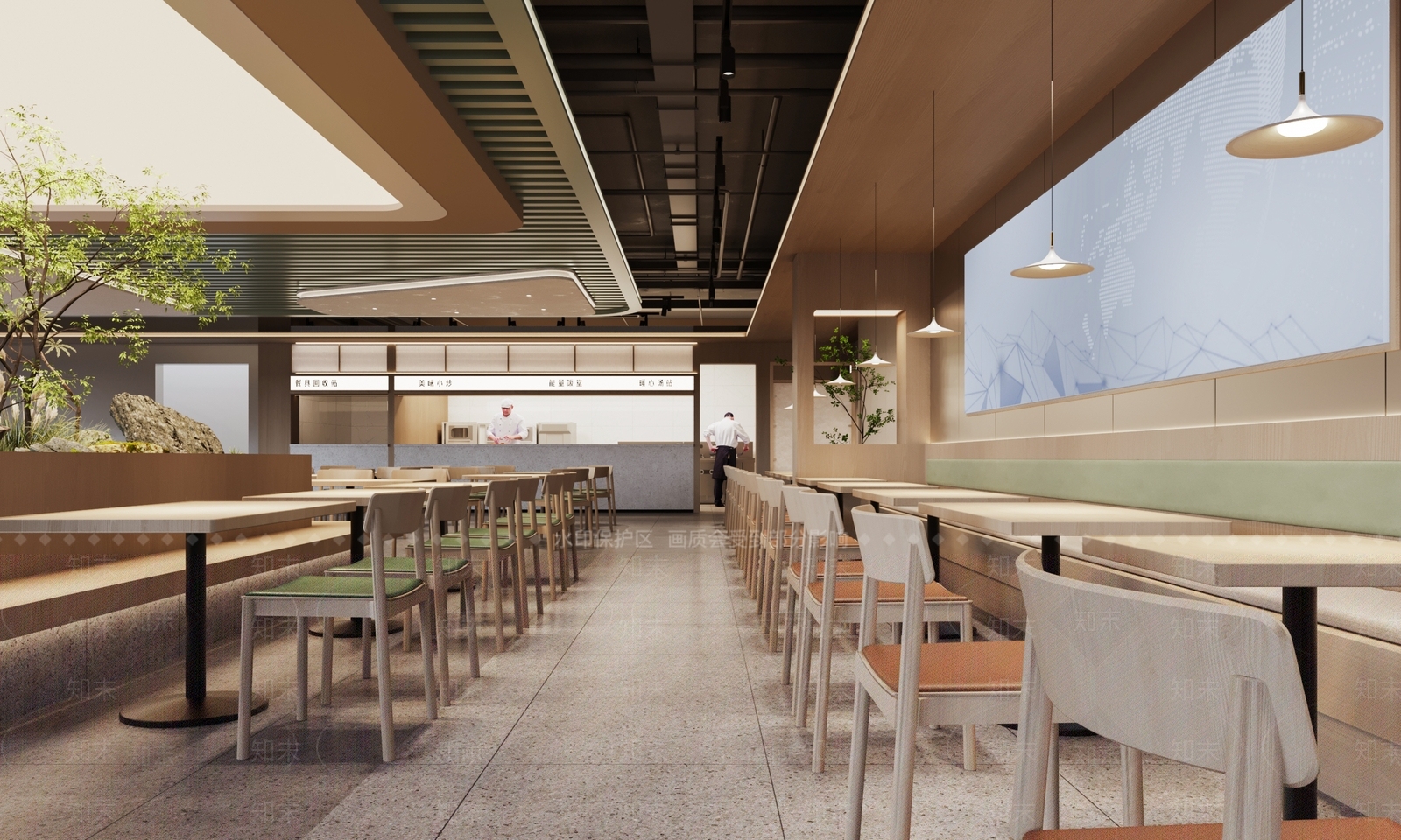 现代食堂3D模型下载【ID:1191323855】