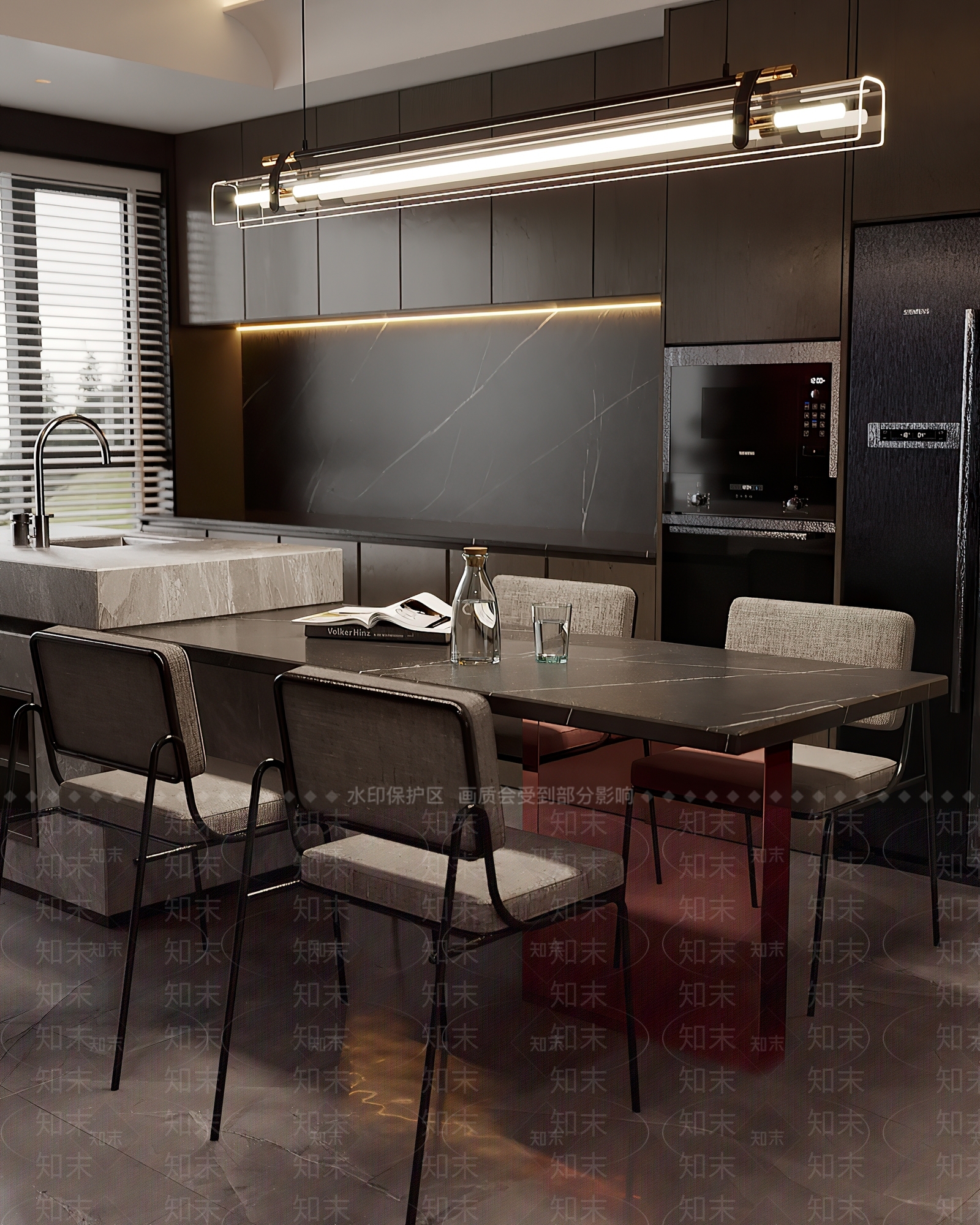 现代简约餐桌3D模型下载【ID:1191324514】