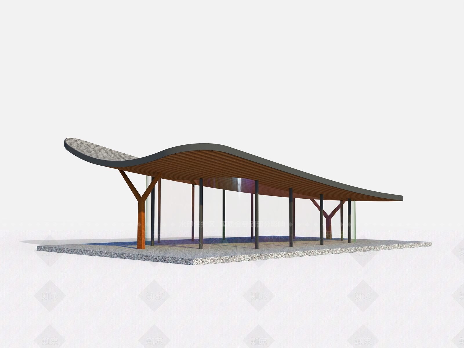 极简侘寂其他景观小建筑SU模型下载【ID:1191325885】