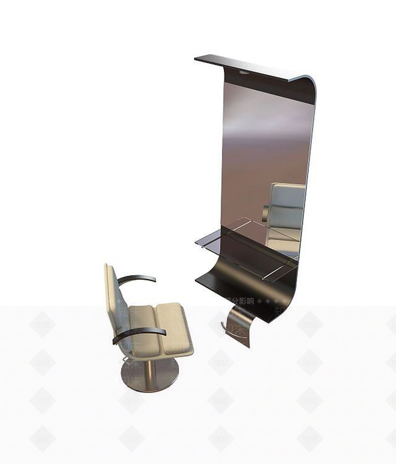 现代理发椅子3D模型下载【ID:1191325538】