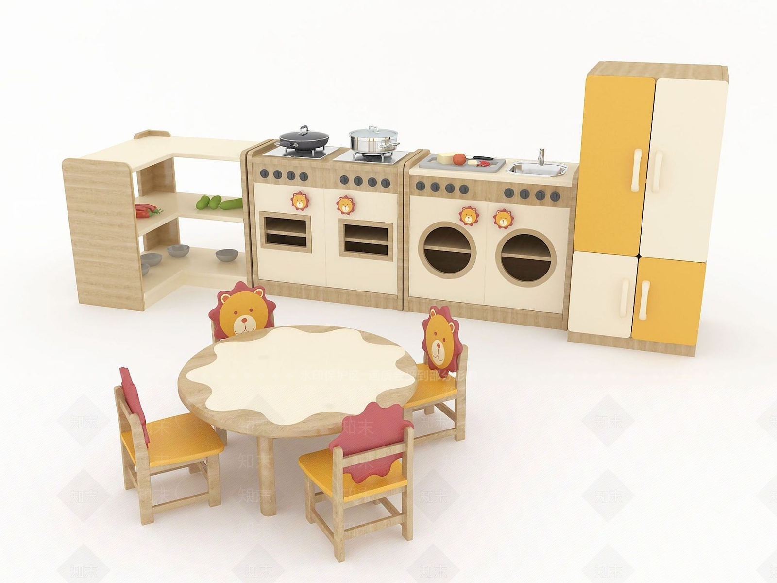 现代儿童厨房3D模型下载【ID:1191326348】