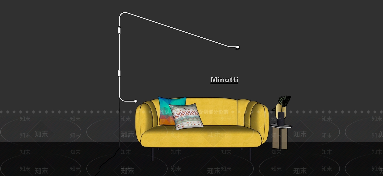 现代北欧多人沙发SU模型下载【ID:1191326501】