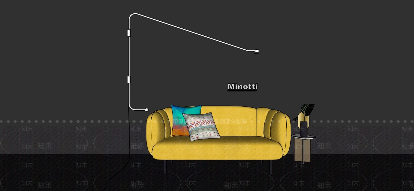 现代北欧多人沙发3D模型下载【ID:1191326529】