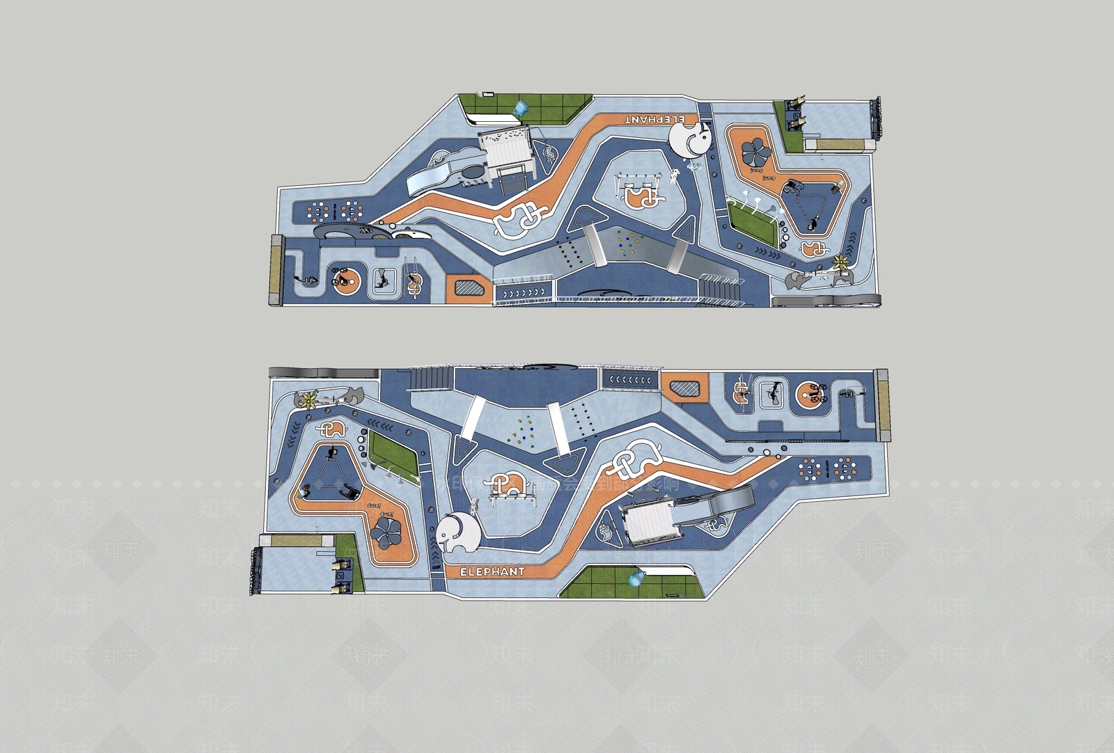 现代景观公园SU模型下载【ID:1191330246】