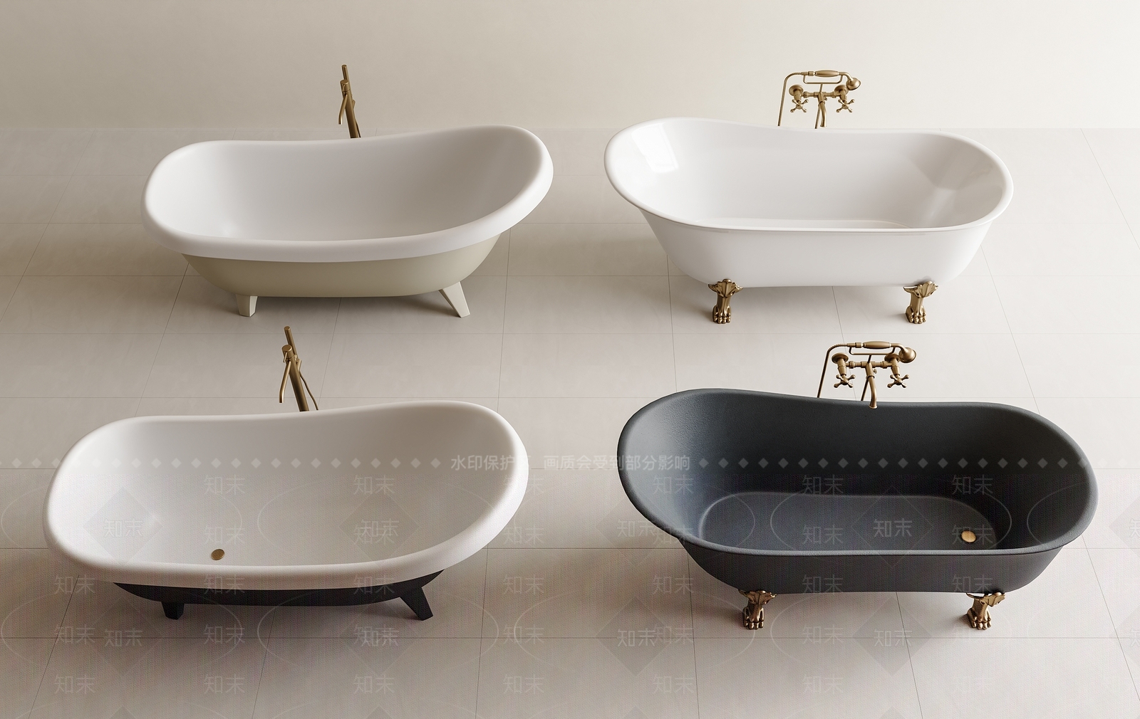 浴缸SU模型下载【ID:1191333664】