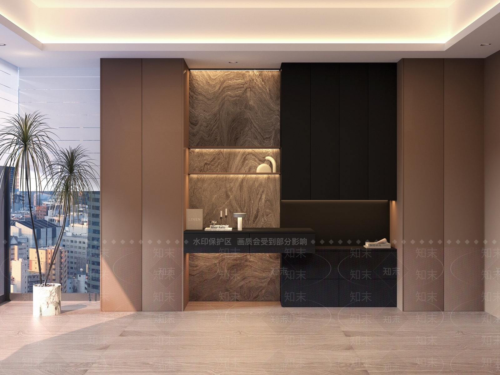 现代极简衣柜3D模型下载【ID:1191334310】