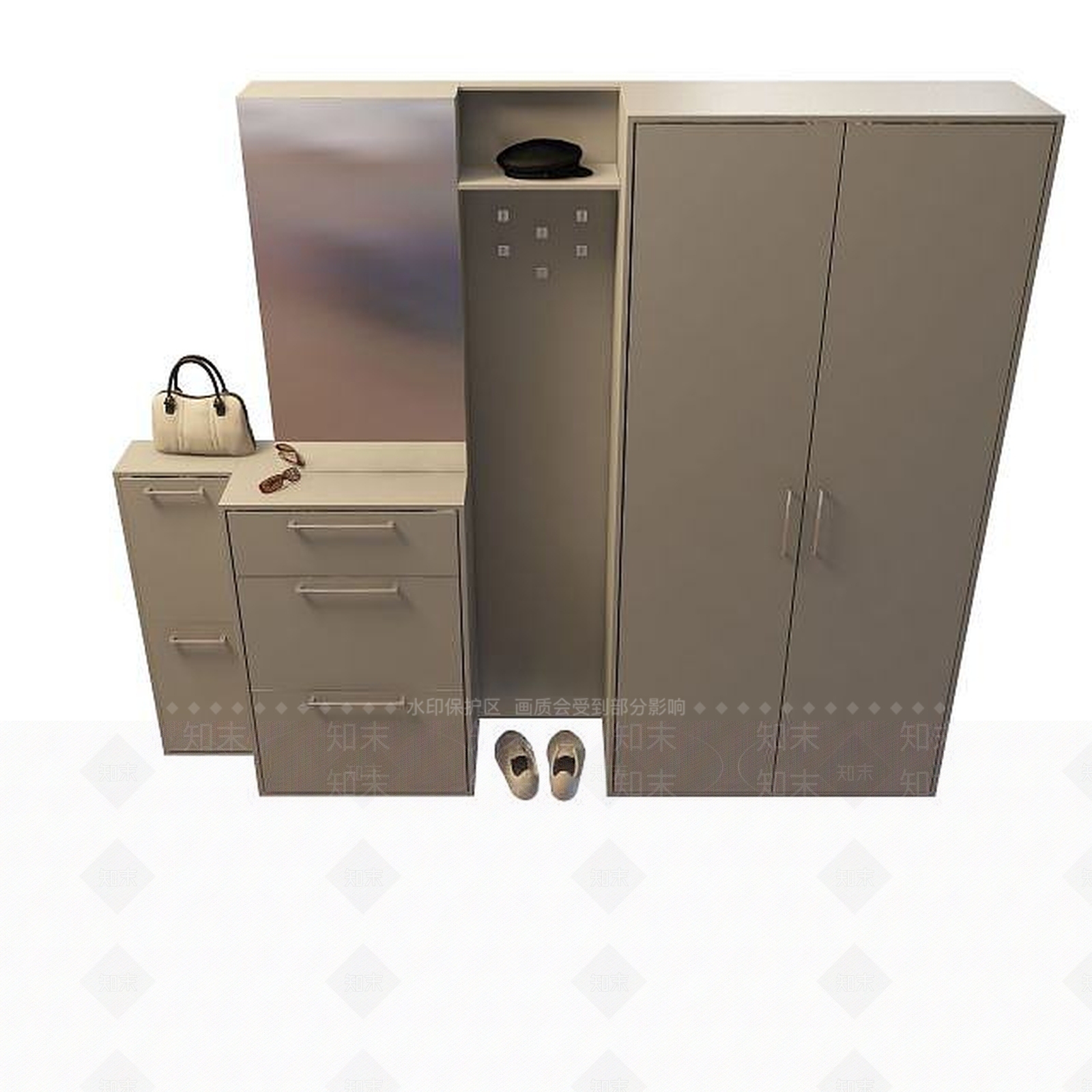 现代衣柜3D模型下载【ID:1199509611】