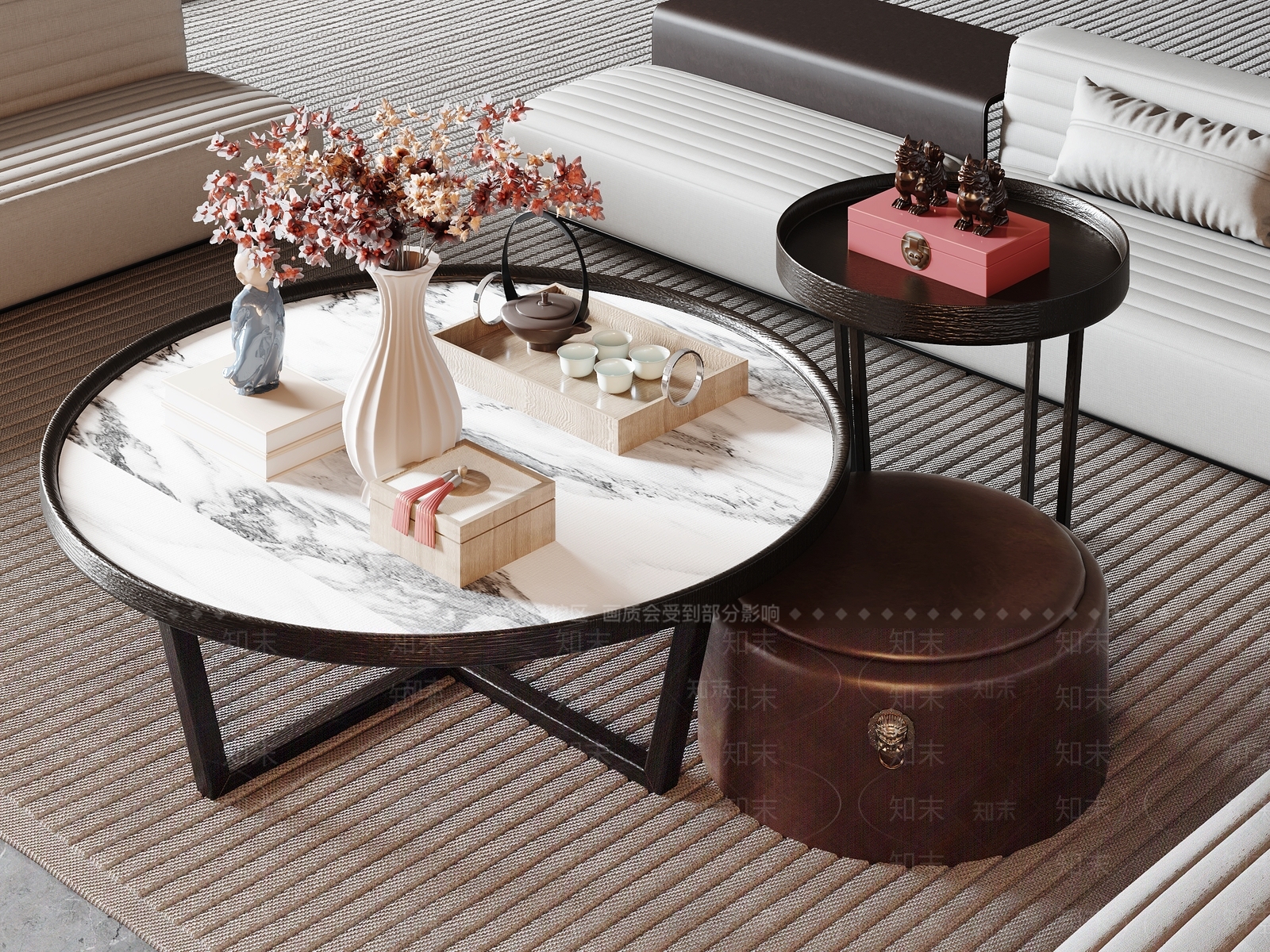 新中式茶几3D模型下载【ID:1191346032】