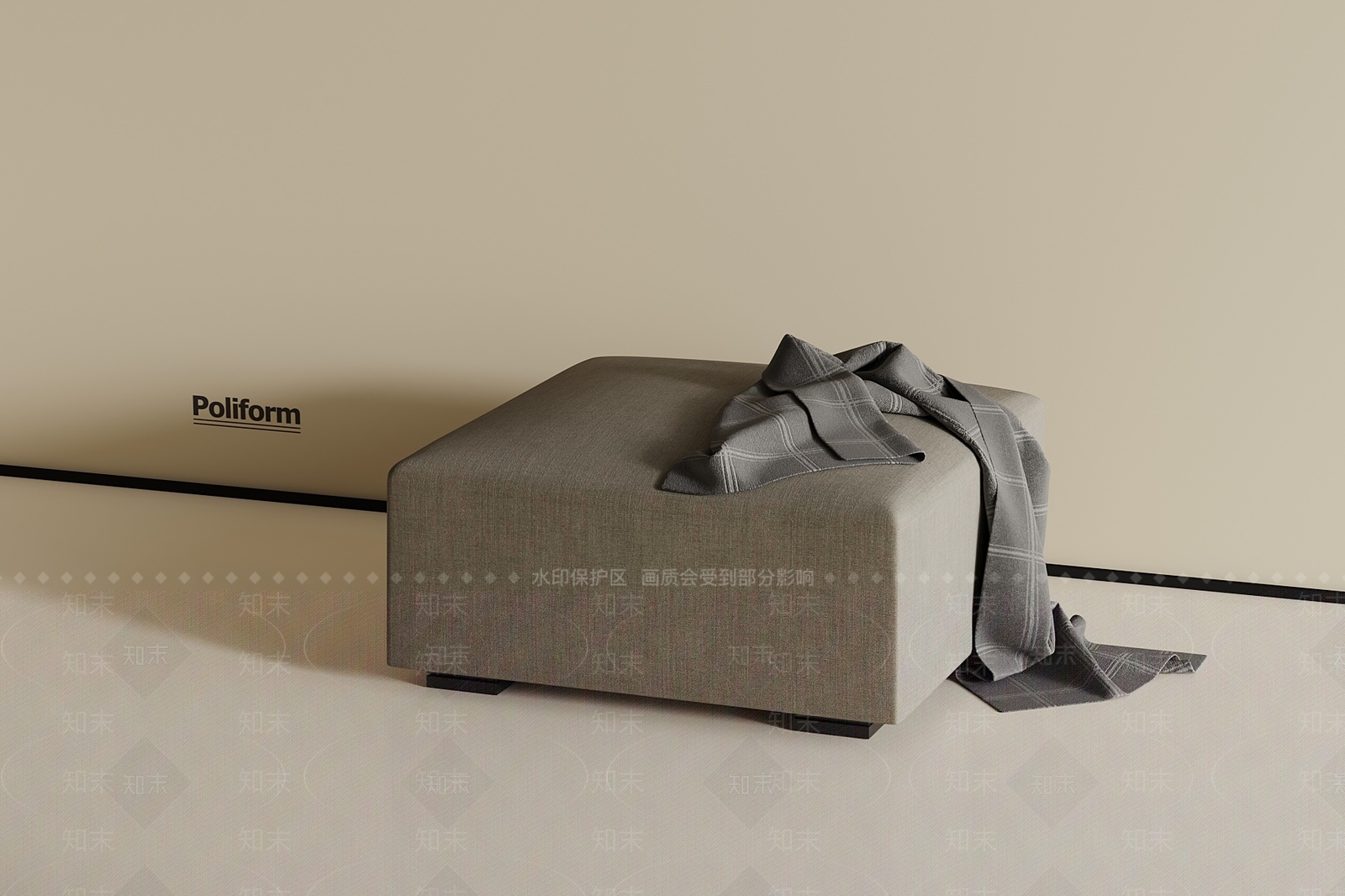 现代沙发凳3D模型下载【ID:1191348947】