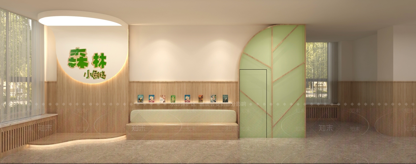 现代奶油幼儿园3D模型下载【ID:1191355571】
