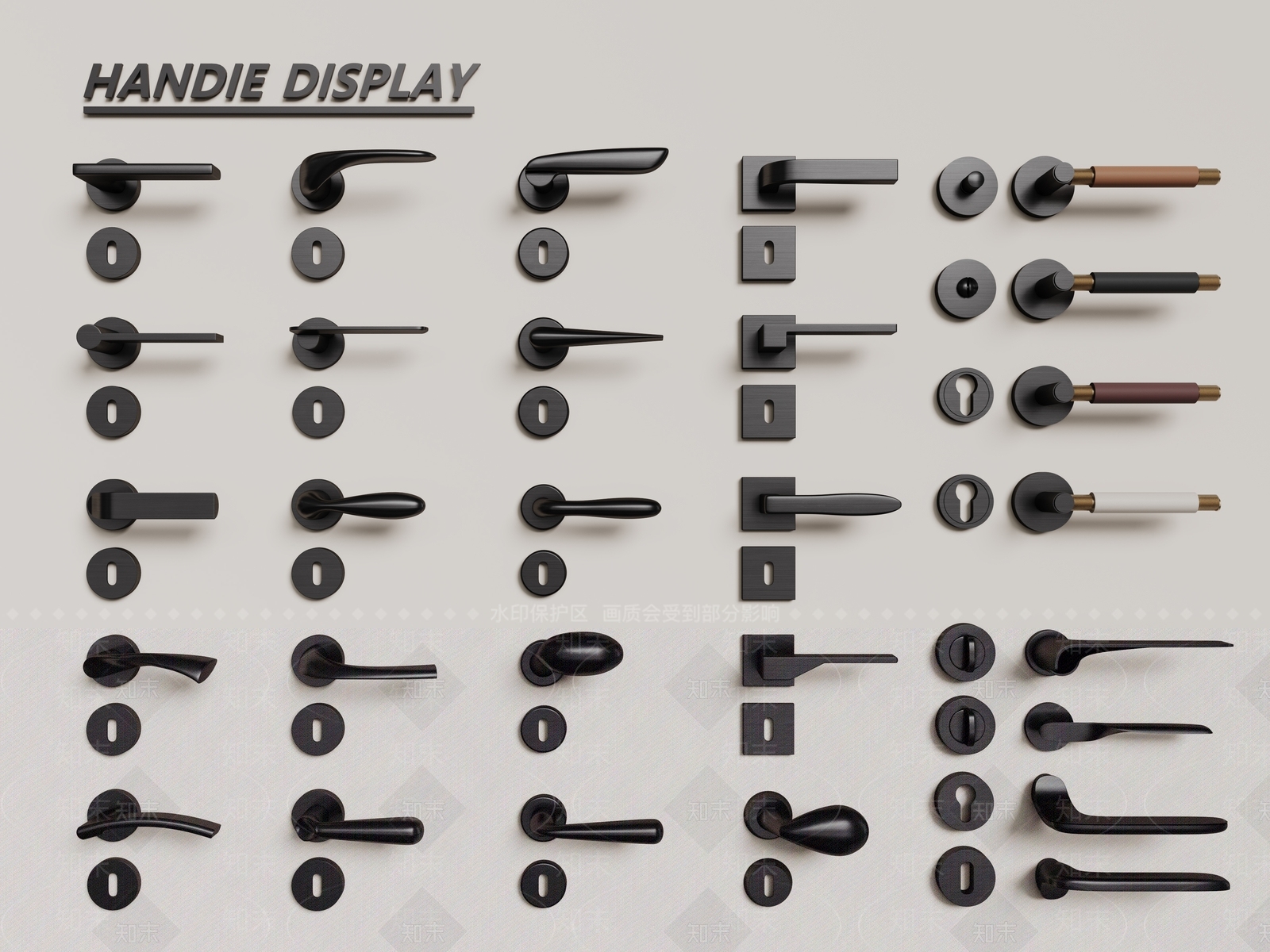 现代极简拉手3D模型下载【ID:1191350647】