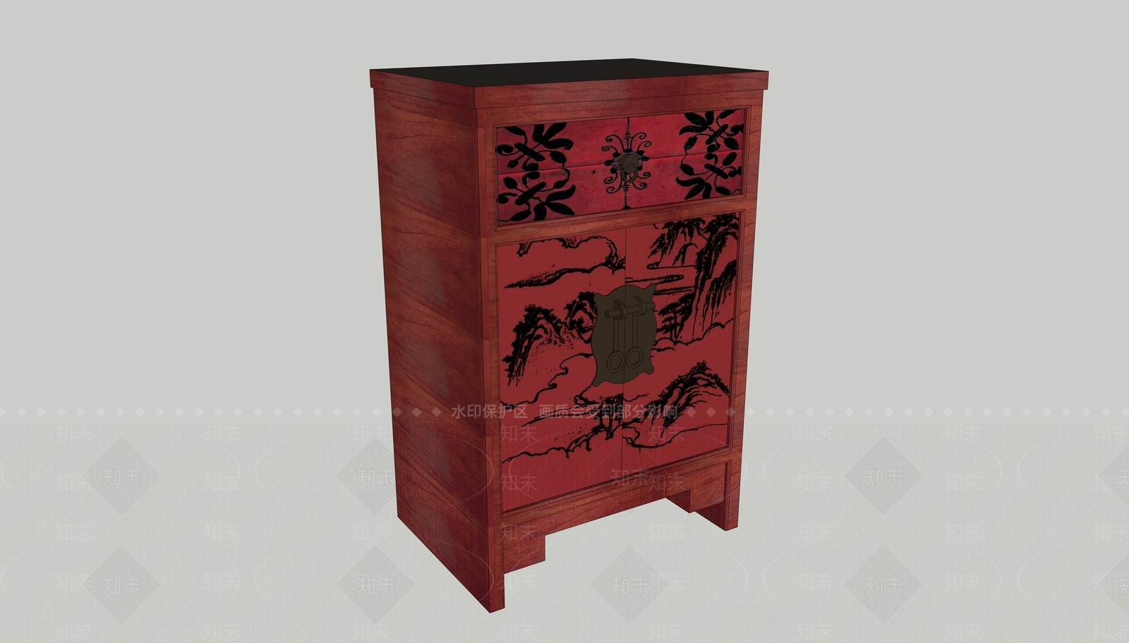 新中式储物柜SU模型下载【ID:1191351871】