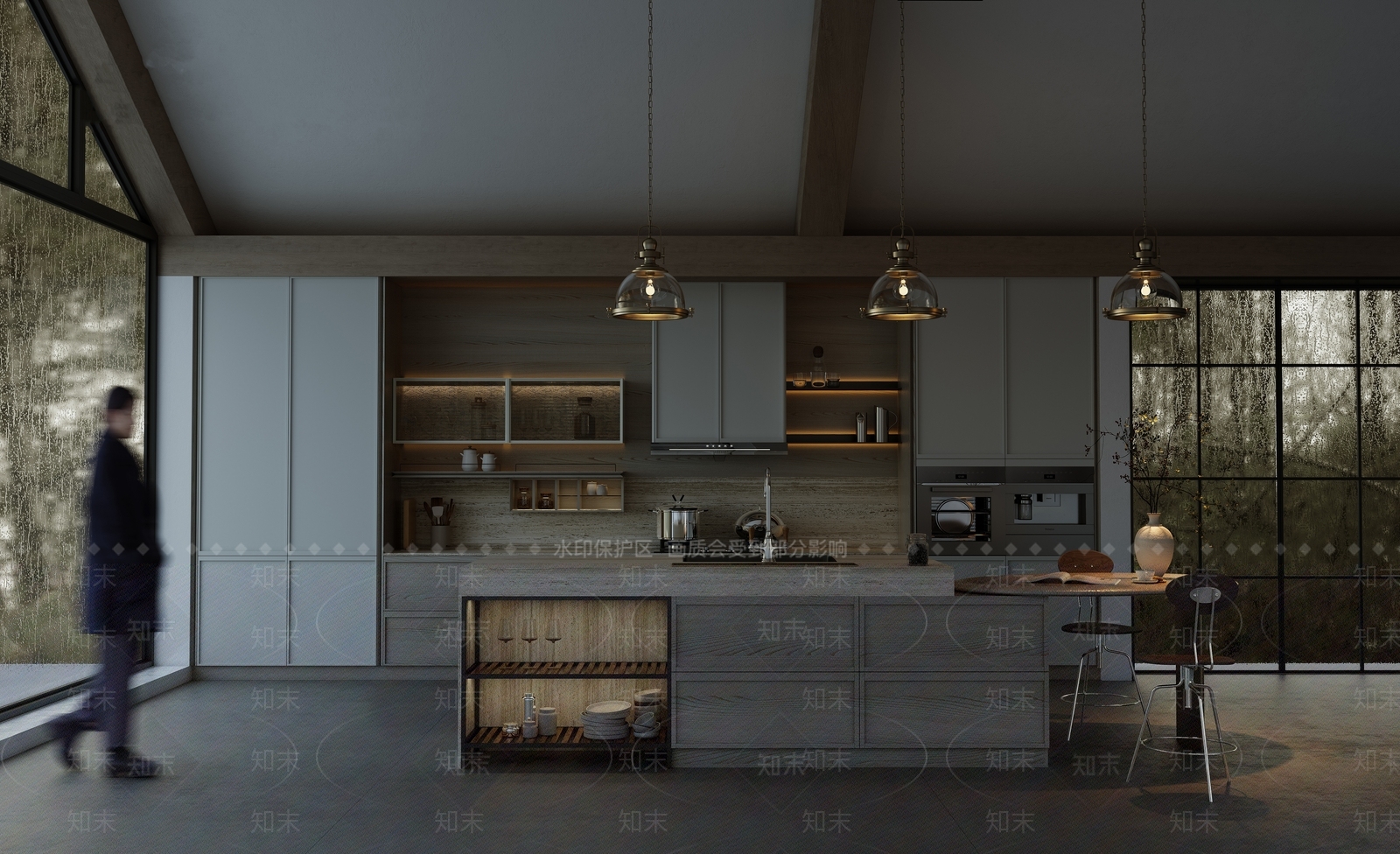 北欧开放式厨房3D模型下载【ID:1191353060】