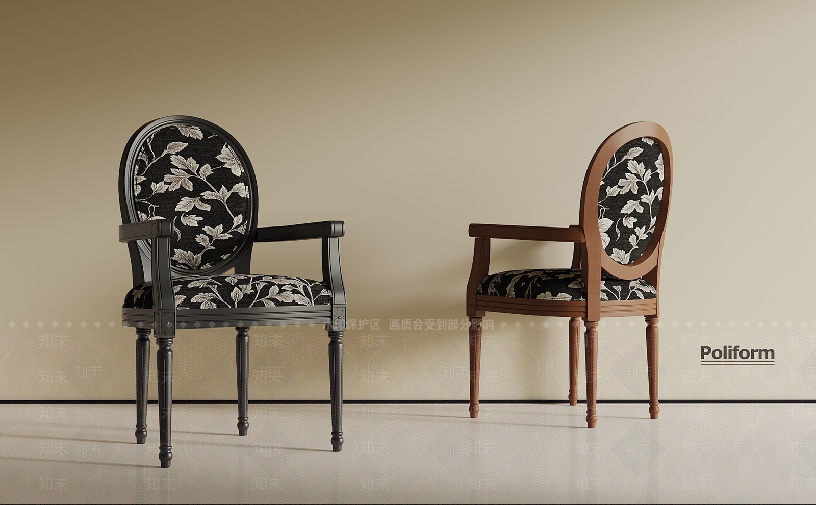 法式中古餐椅3D模型下载【ID:1191354890】