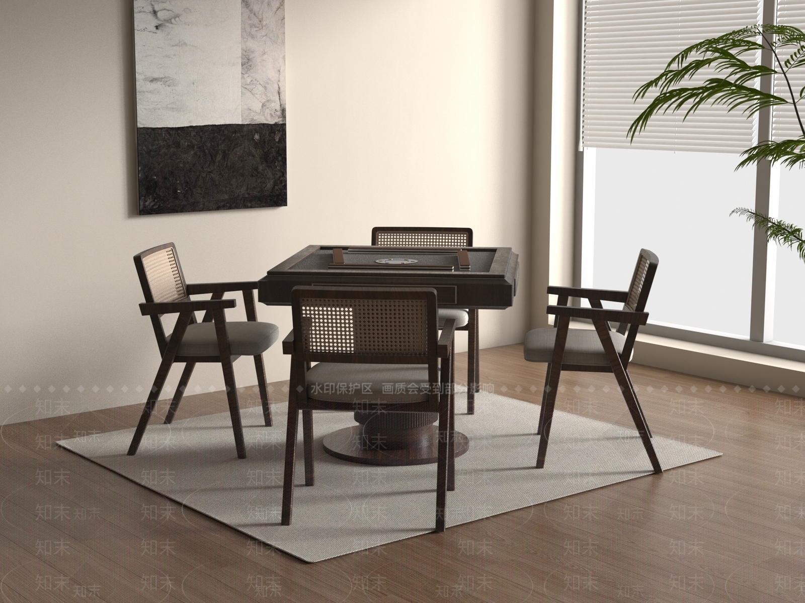 麻将桌3D模型下载【ID:1191354971】