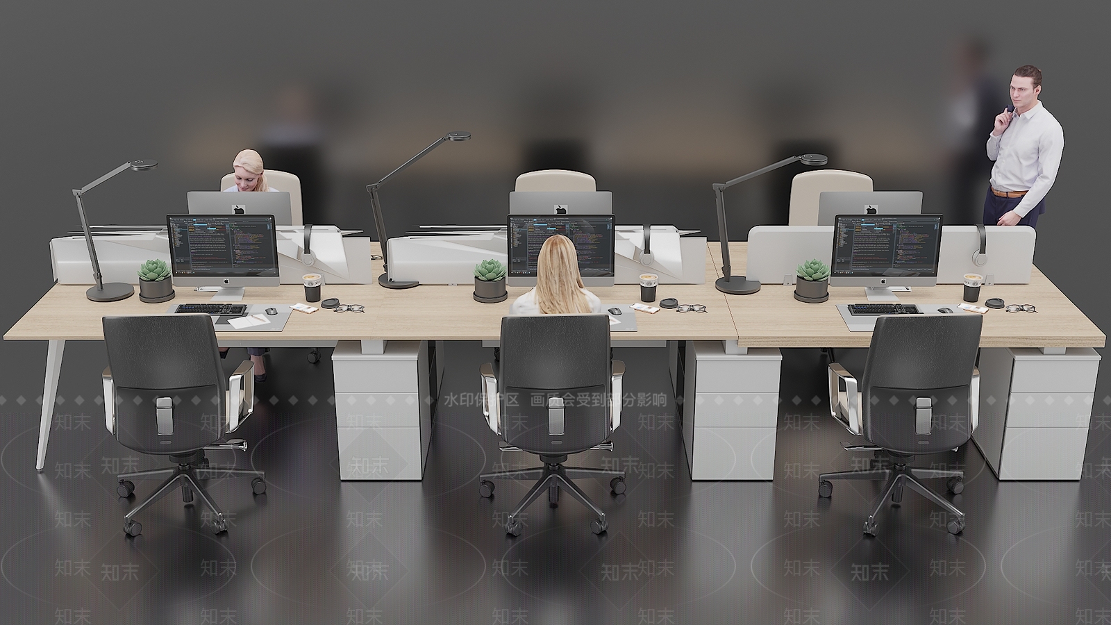 现代办公桌椅3D模型下载【ID:1191356022】