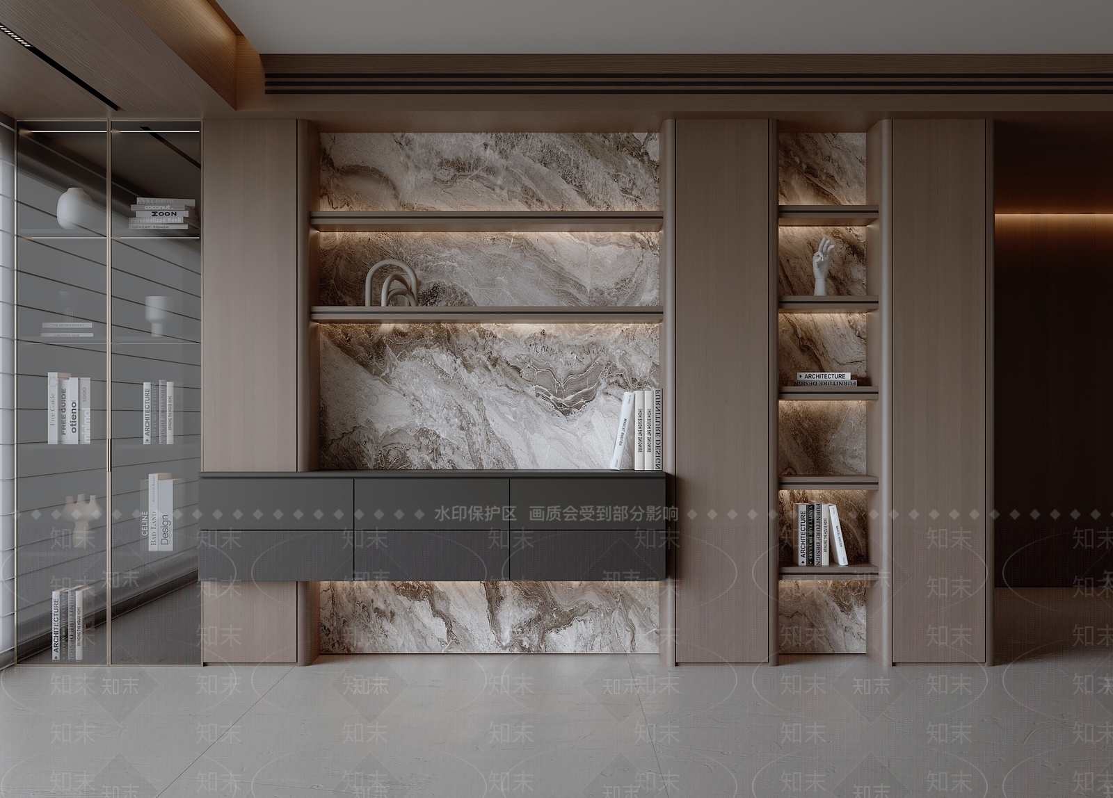 意式书柜3D模型下载【ID:1191357281】