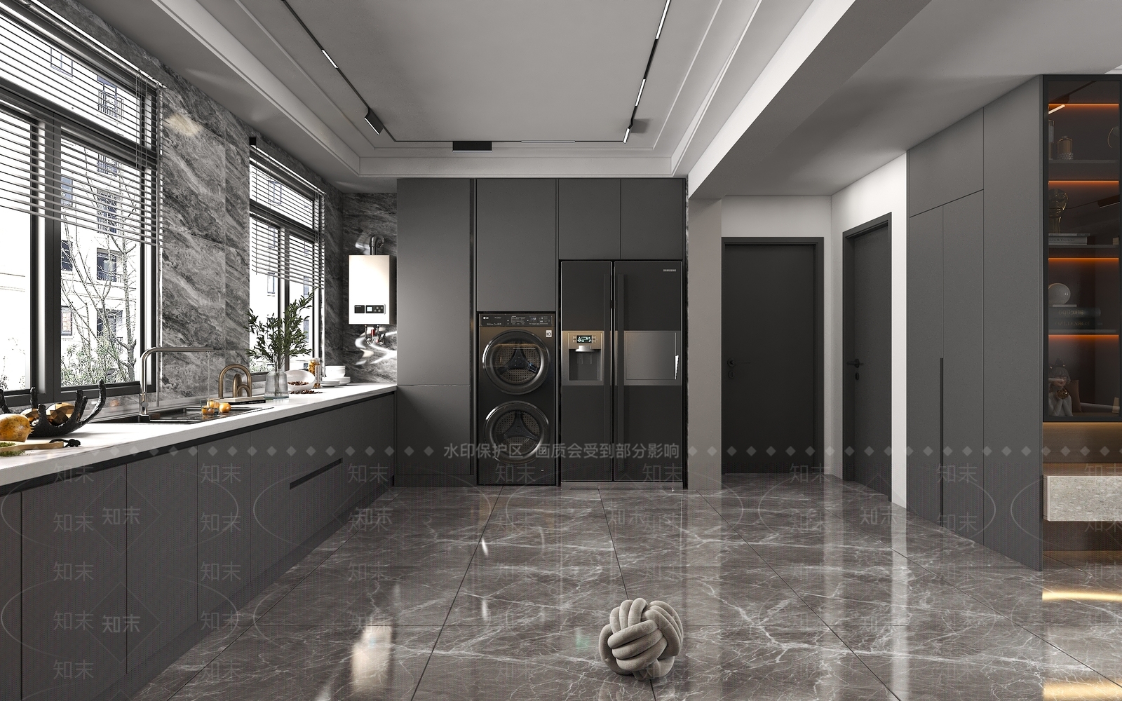 现代开放式厨房3D模型下载【ID:1215098108】