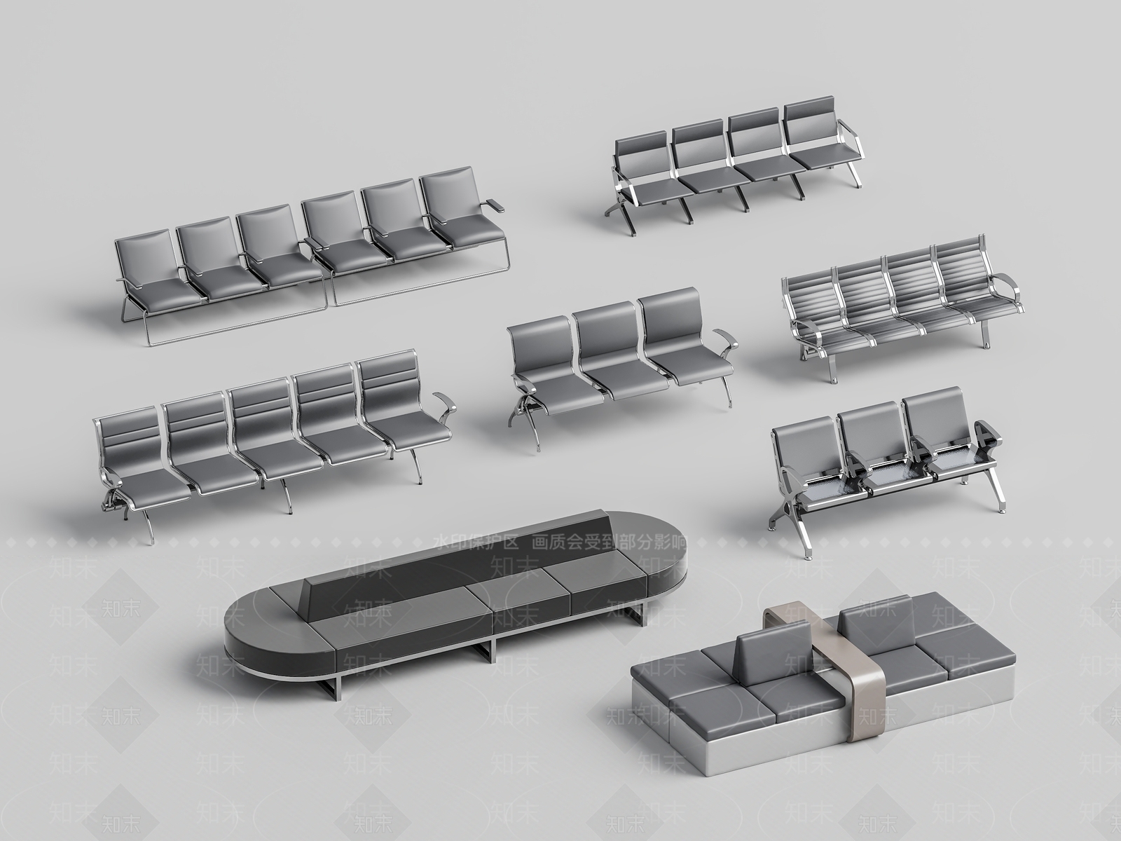 现代景观座椅3D模型下载【ID:1191358446】
