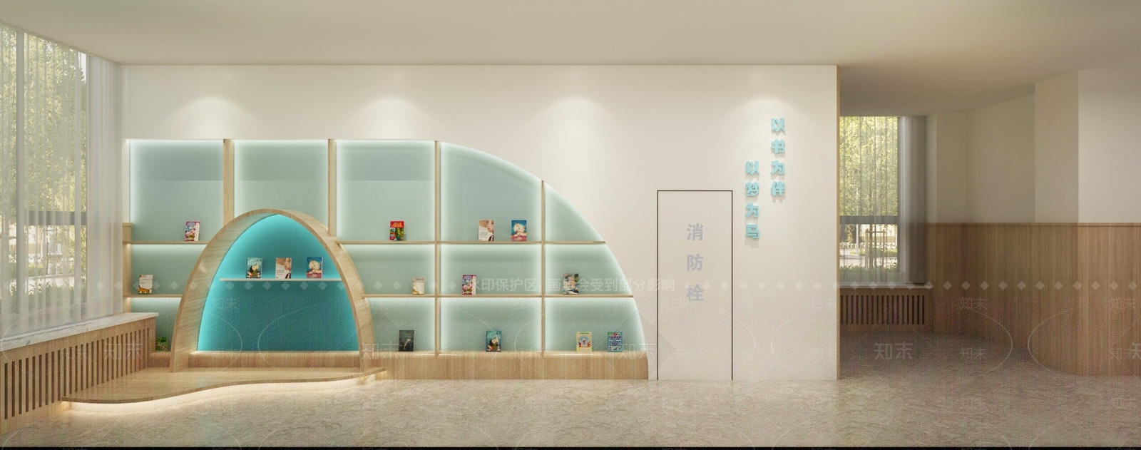 现代奶油幼儿园3D模型下载【ID:1191359986】