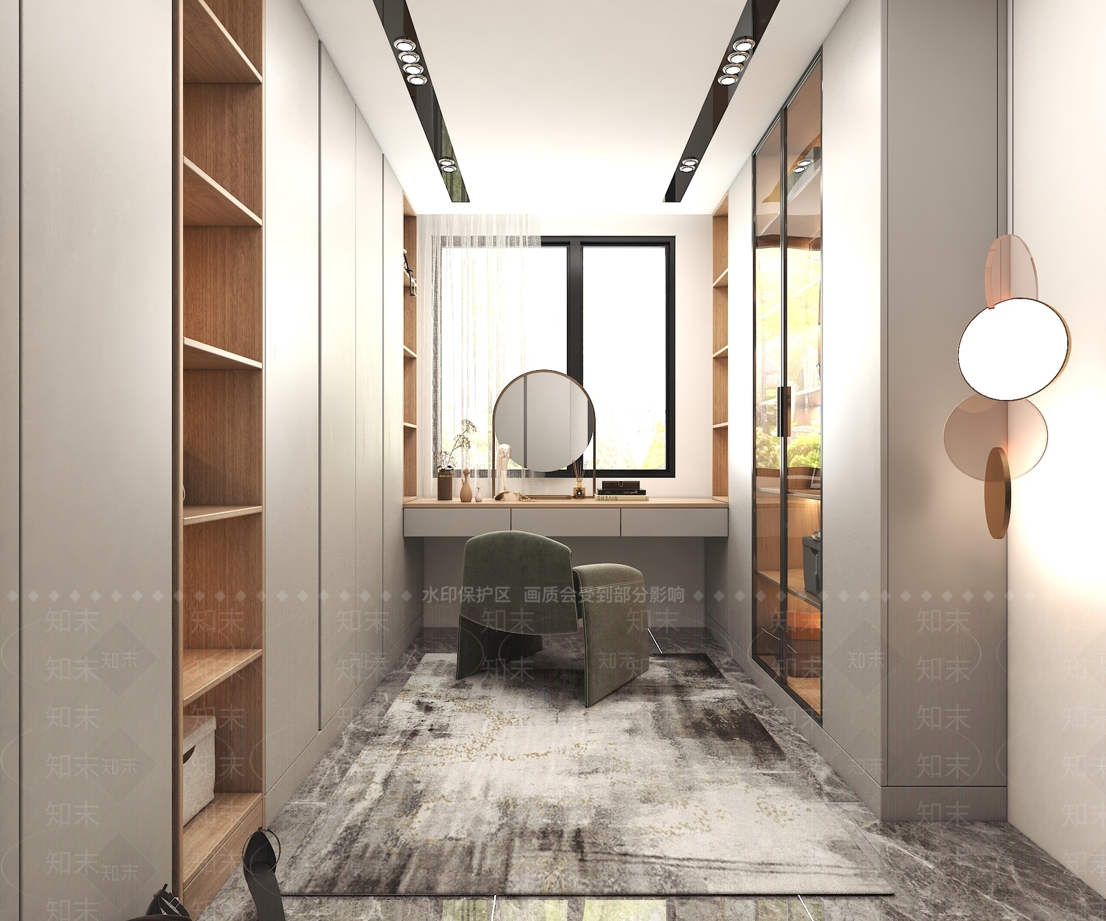 现代轻奢衣帽间3D模型下载【ID:1191360631】