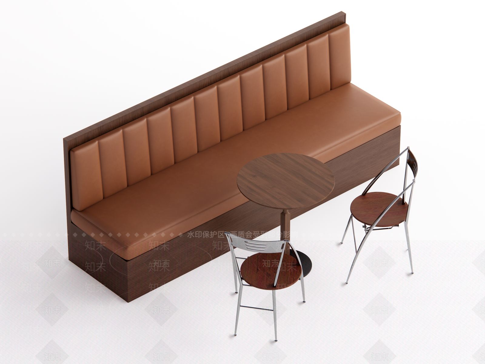 现代中古卡座沙发SU模型下载【ID:1191361283】