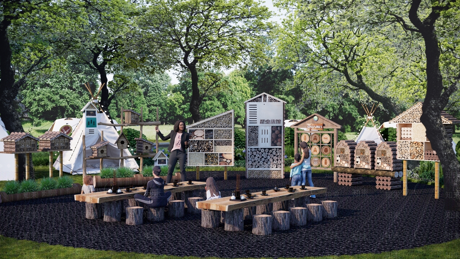 现代营地SU模型下载【ID:1191361229】