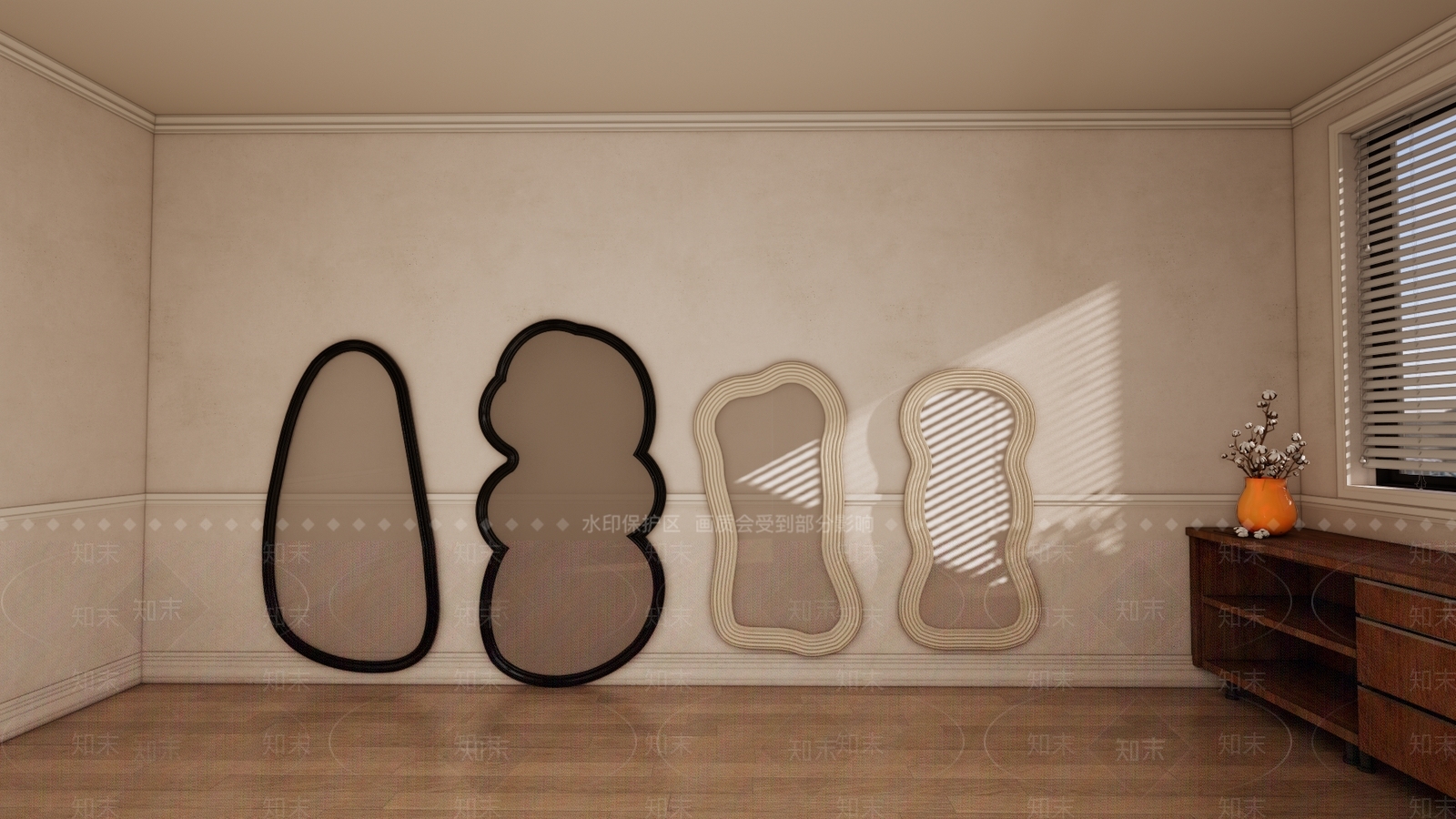现代法式镜子SU模型下载【ID:1191362049】