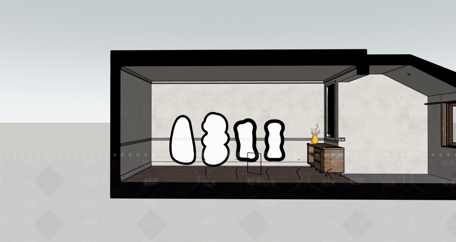 现代法式镜子SU模型下载【ID:1191362049】