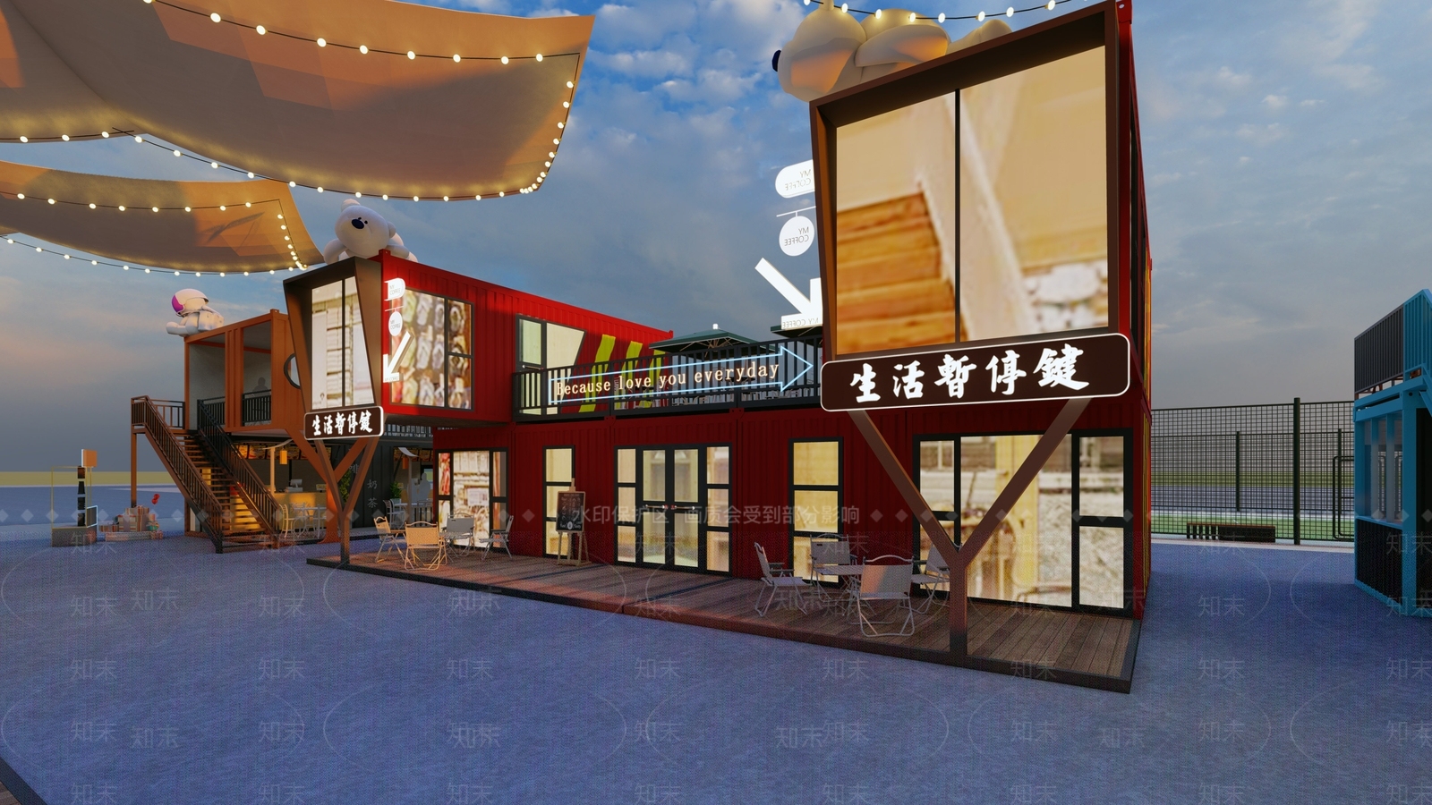 工业复古商业街SU模型下载【ID:1191364764】