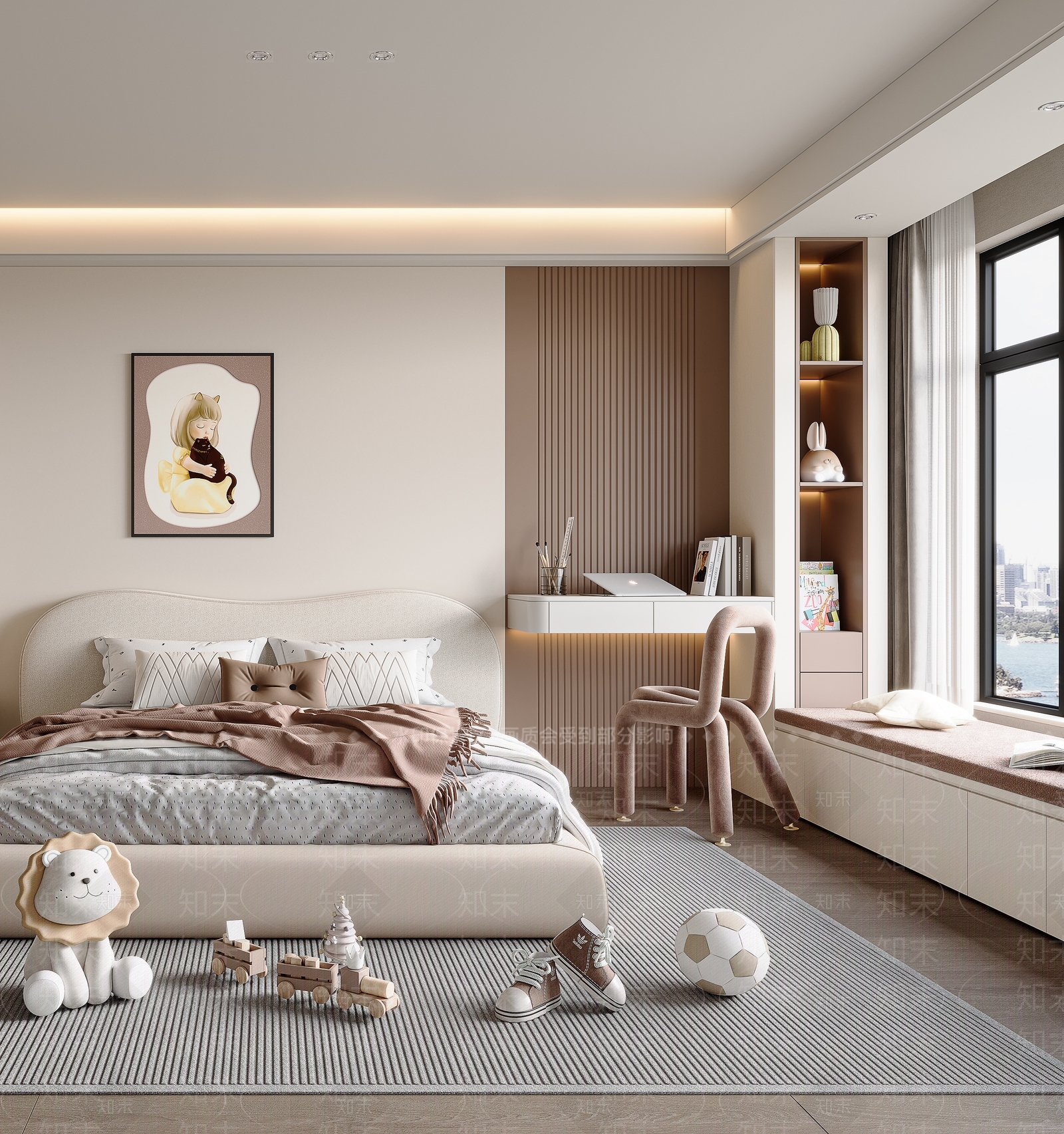 现代女孩房3D模型下载【ID:1191365353】