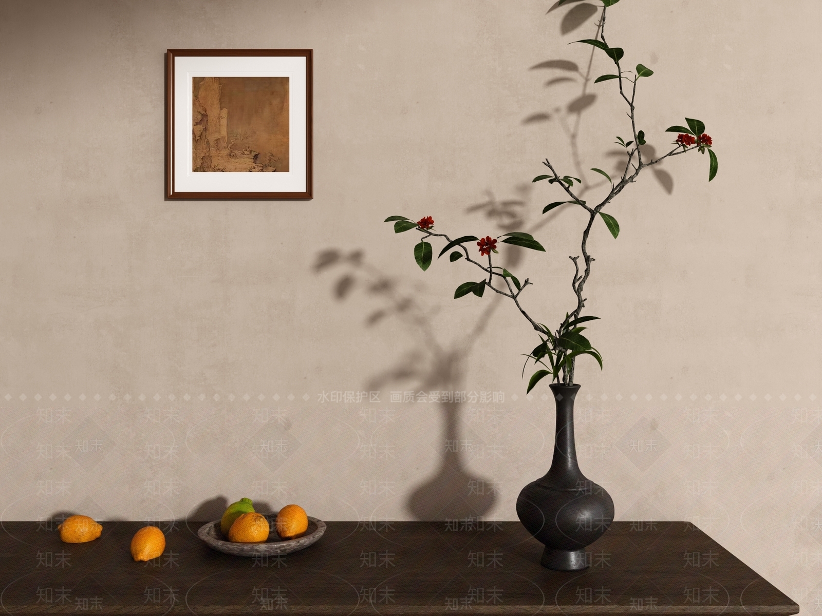新中式花艺3D模型下载【ID:1191365388】