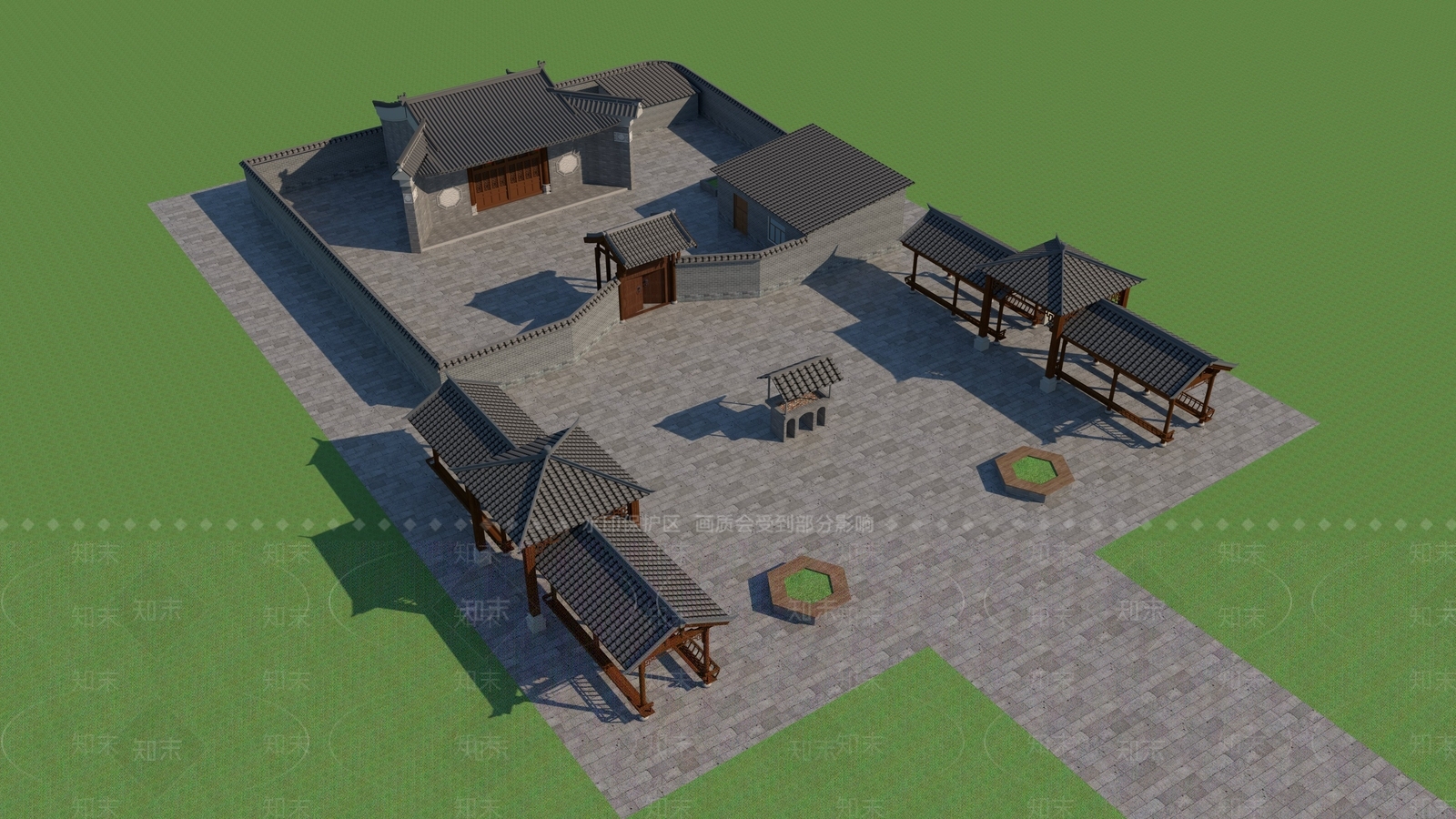 中式古建3D模型下载【ID:1191366492】